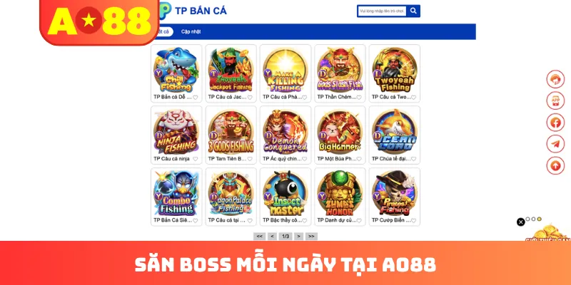 Các trò chơi bắn cá và săn boss tại AO88